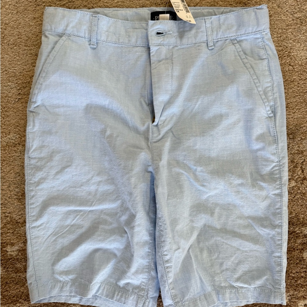 Place Men's Sky Blue Flat Front Shorts